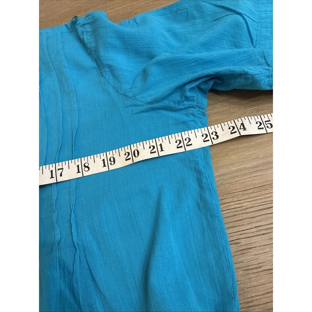 Lauren Ralph Lauren Turquoise Cotton Swim Coverup Tunic Small 100% Cotton